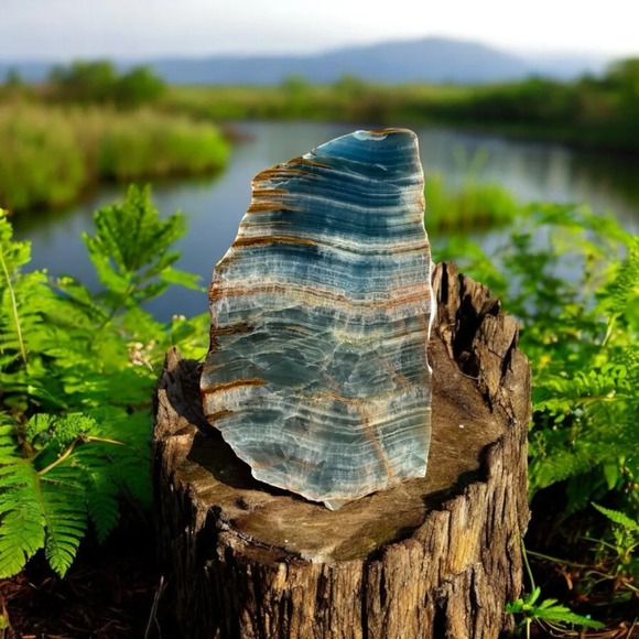 Stunning Blue Onxy Slab A-Quality Argentina 🇦🇷 7X4 House of Gems 💎 - Picture 3 of 3